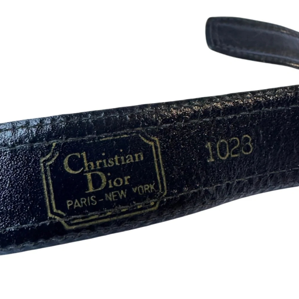 Vintage CHRISTIAN DIOR Black Glove Leather Men's Belt Size 36 Made In Spain - Picture 8 of 11